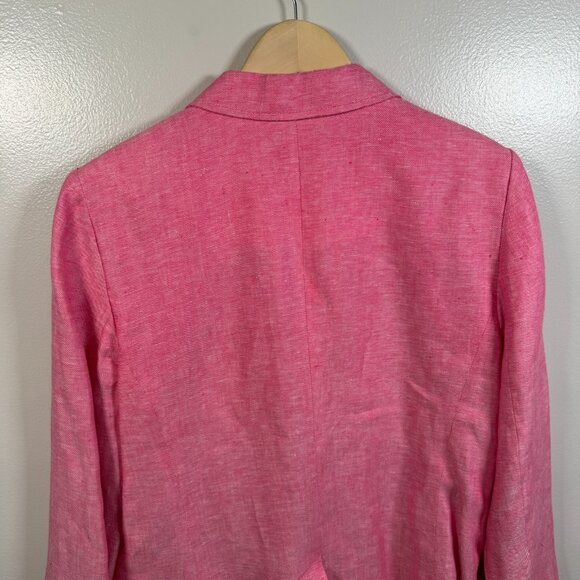 Talbots Linen Blazer Jacket Size 16 Petite Pink Work Office Career Business - Picture 7 of 8